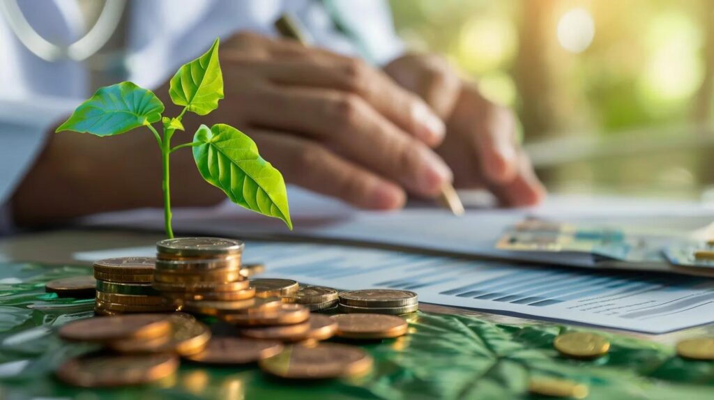 image that represents making an investment towards medical billing certification which will contribute to career growth and higher earning potential.