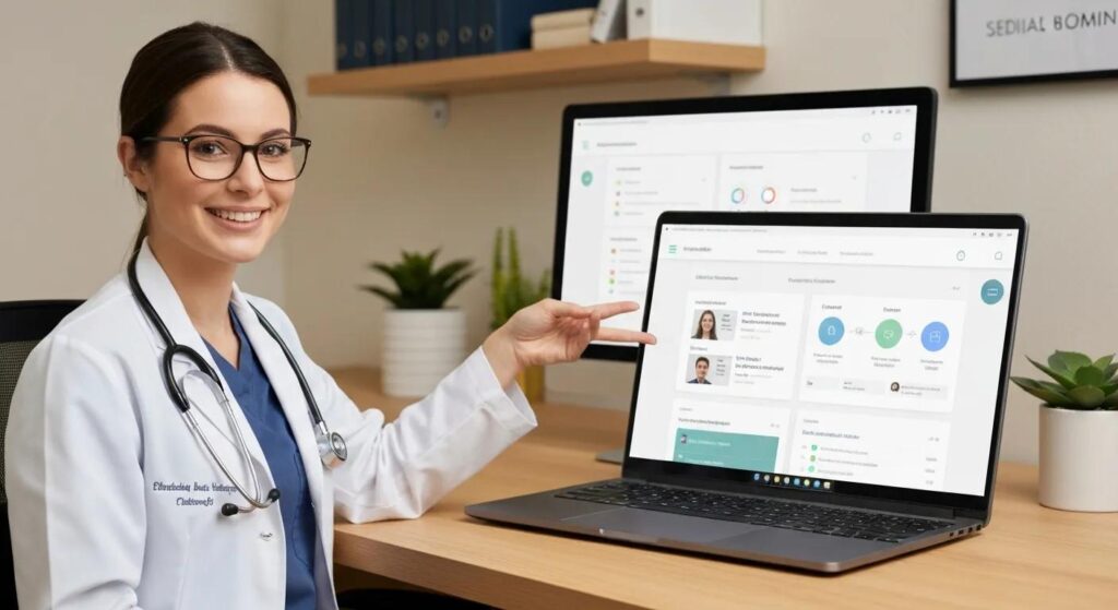 A healthcare professional demonstrating seamless EHR integration with medical billing software
